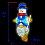  3D-LED Фигура «Снеговик с метлой», 2.0х1.25м GSP-075-24V