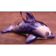 Елочная игрушка Дельфин гжель 7 см G1806