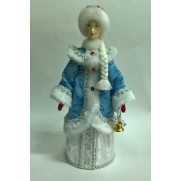Снегурочка из ткани с колокольчиком в голубой шубке с29-002 162
